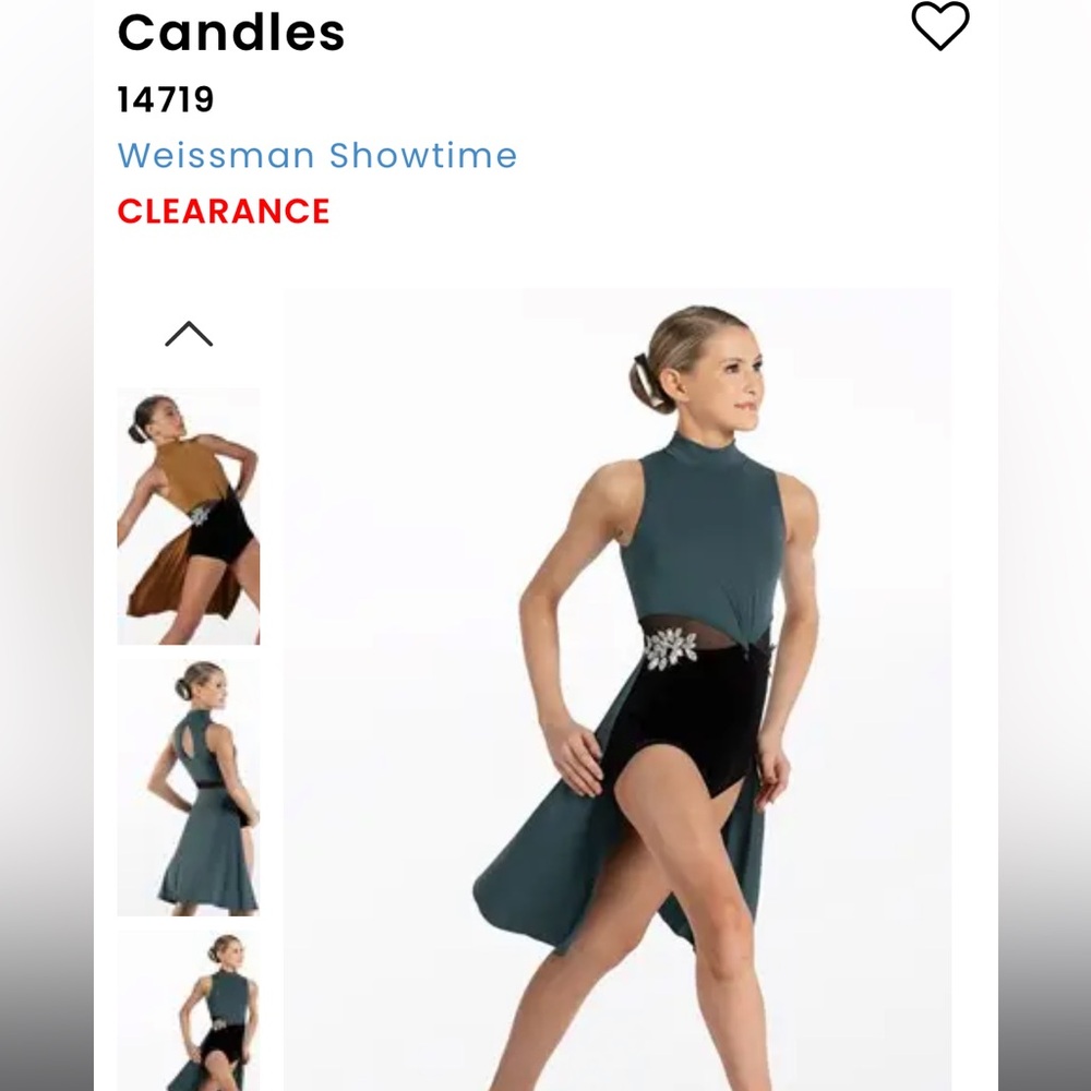 Weissman dance costume 14719 Candles Pine SA